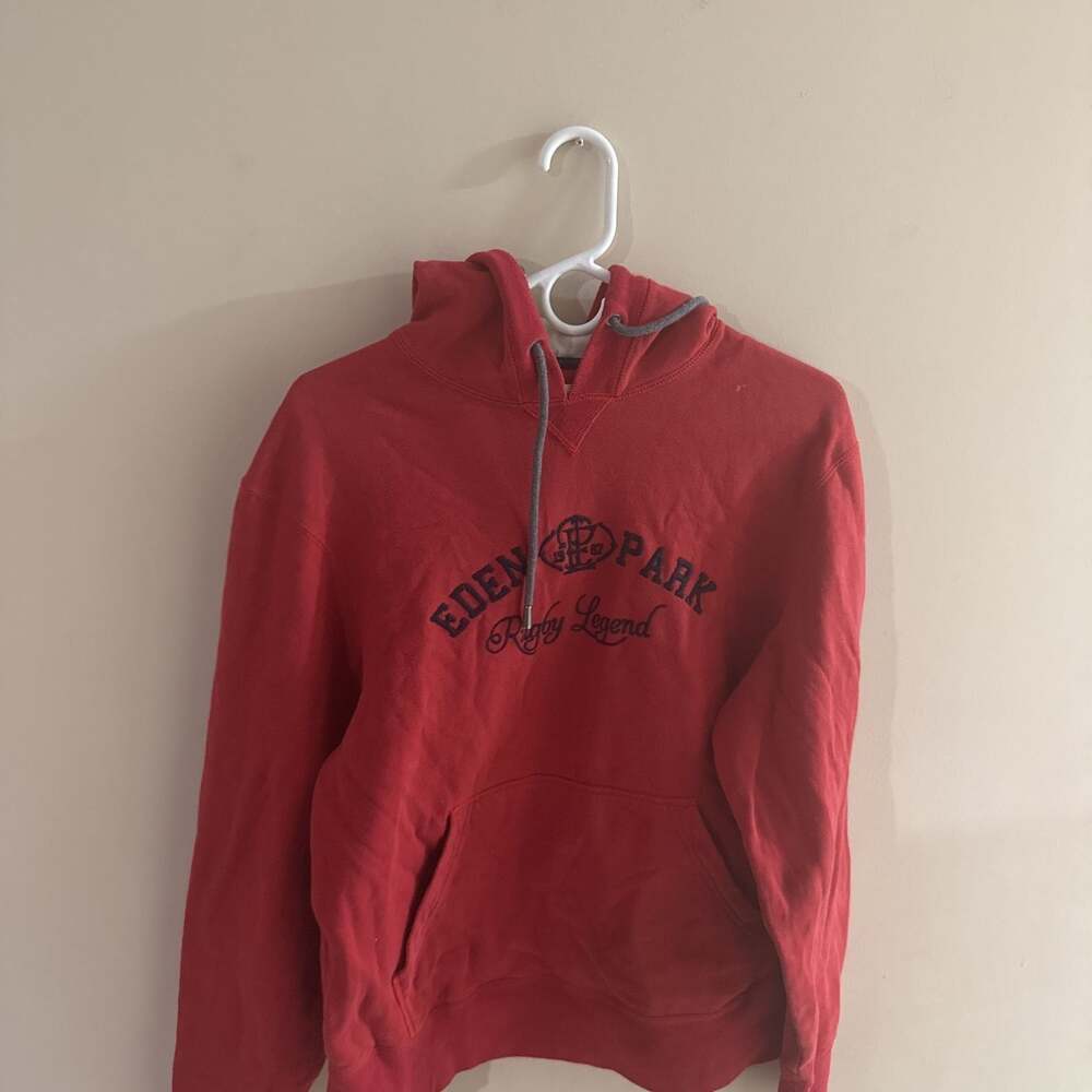 Eden Park Rugby Legend Red Hoodie Sweatshirt with Drawstrings